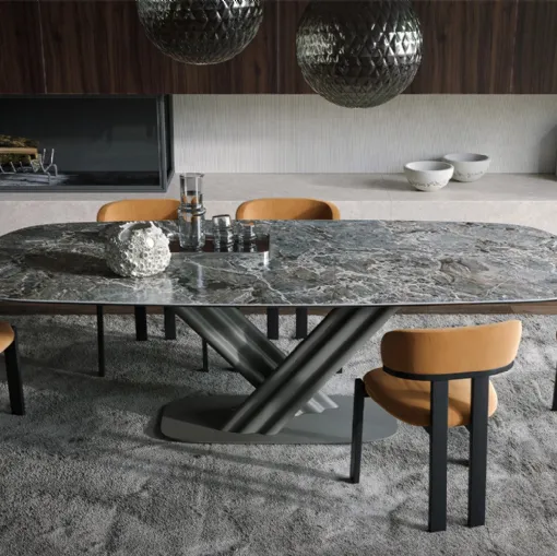 Curtain Table in ceramic by Tonin Casa