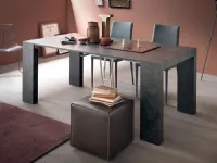 Square extendable console table in laminate with aluminum telescopic mechanism by Altacom