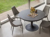 Extendable round table with Sun ceramic top by Altacom