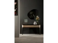 Mobile Entrance Console Tiffany in wood with front covered in quilted faux leather rhombuses by Tonin Casa.