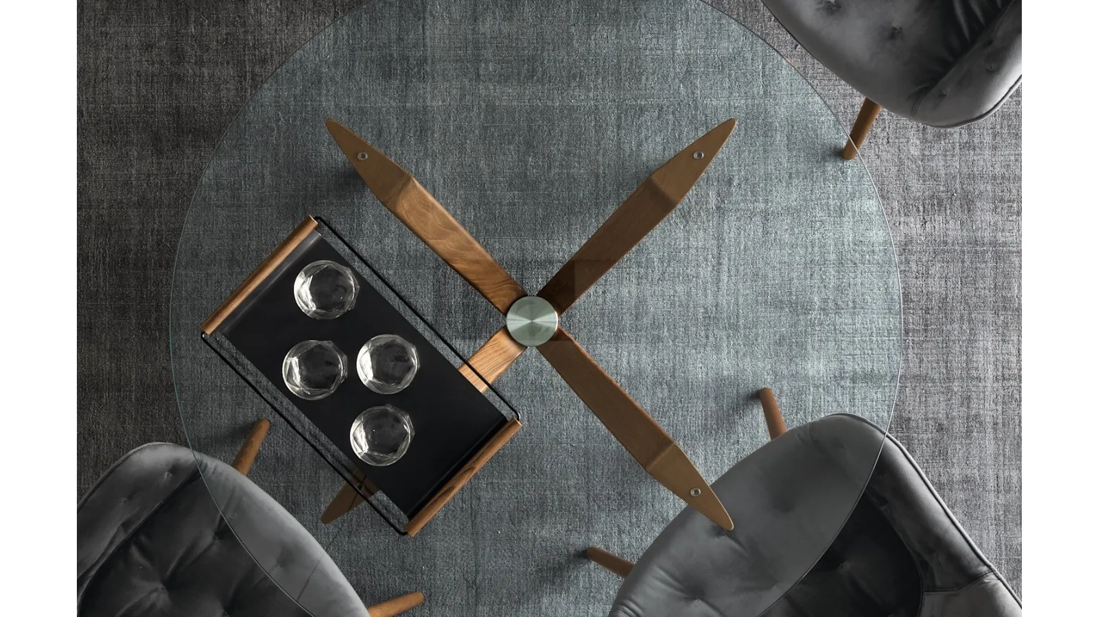 Calligaris Tokyo round glass table