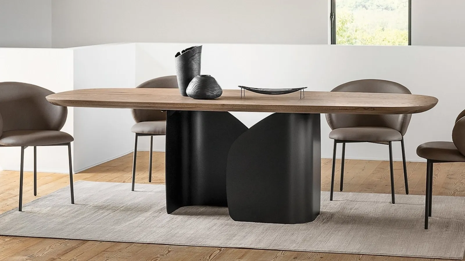 Wooden Twins table by Calligaris