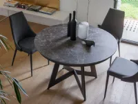 Extendable round table with ceramic top and metal base Venus by Altacom