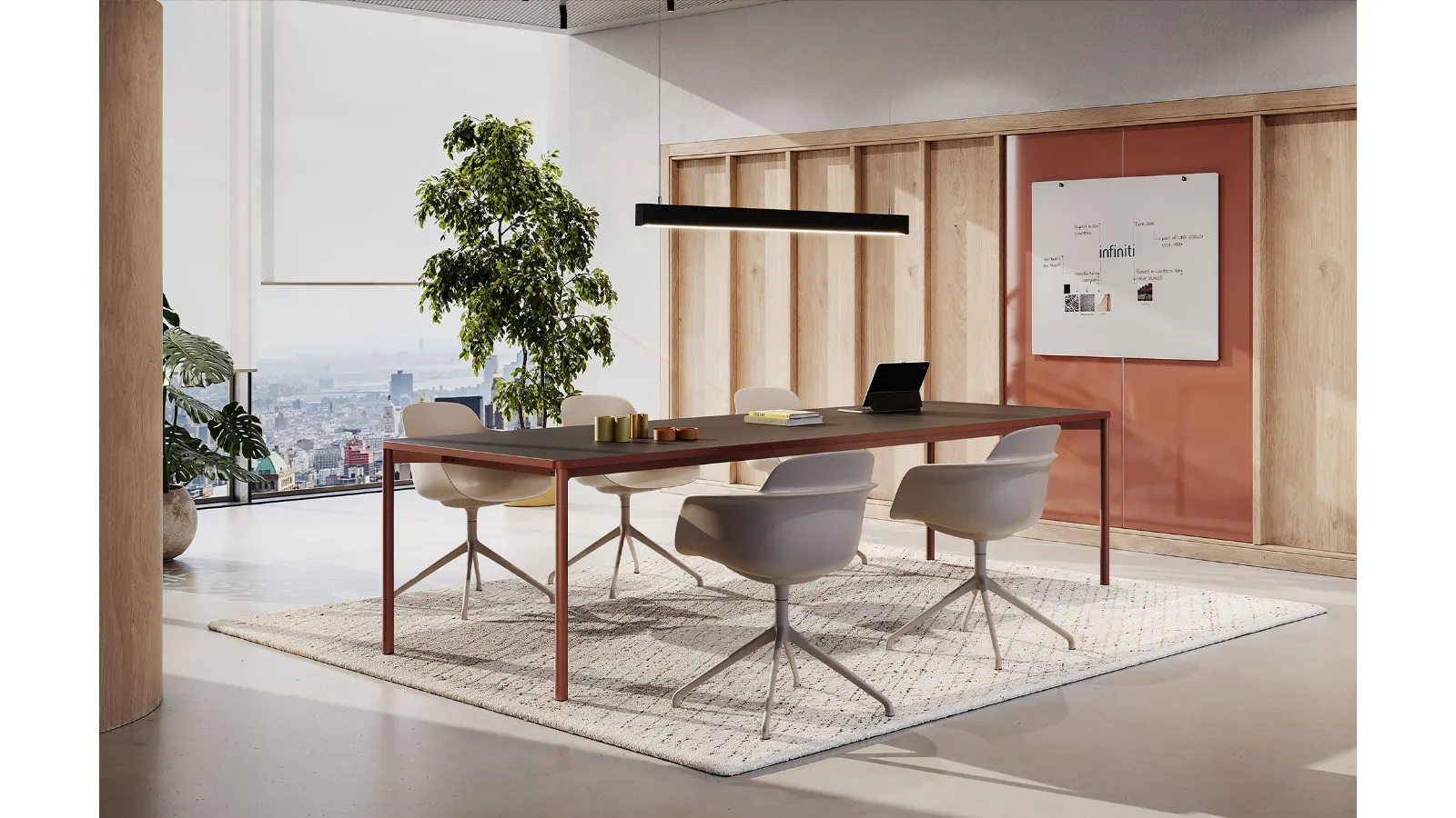 Versatile table with laminate top by Infiniti.