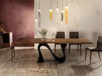 Wave table in walnut canaletto by Tonin Casa