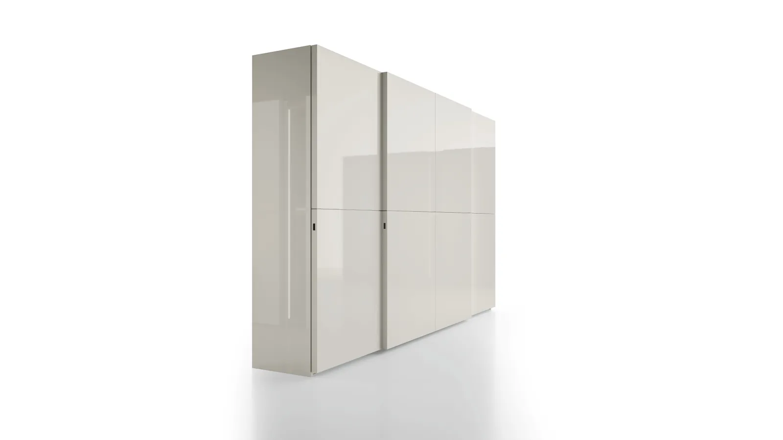Ardecò Forte glossy Platinum lacquered wardrobe by Spagnol Mobili.