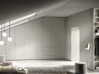 Custom-made wardrobe with swing doors for attics Libeccio U467 by Moretti Compact Day Night
