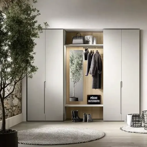 Wardrobe with swing doors Utility Amber U456 by Moretti Compact Day Night