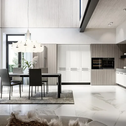 Classic corner kitchen Asolo 02 in lacquered and laminated by Arredo3.