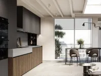 Modern linear Asia 03 kitchen in oak and lacquered by Arredo3.