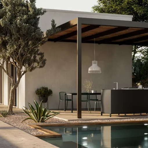 Modern Outdoor Aluminum Kitchen Aura 01 by Arredo3