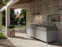 Modern aluminum outdoor kitchen Aura 02 by Arredo3.