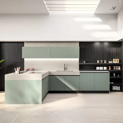 Modern Kitchen with Cloe 01 Island by Arredo3