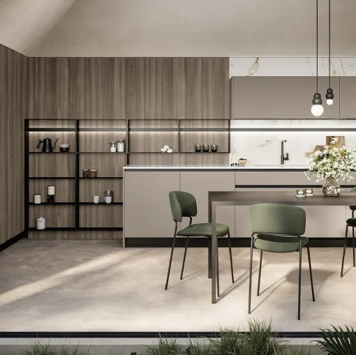 Cloe 04 Modern Corner Kitchen in Lacquered and Laminate by Arredo3