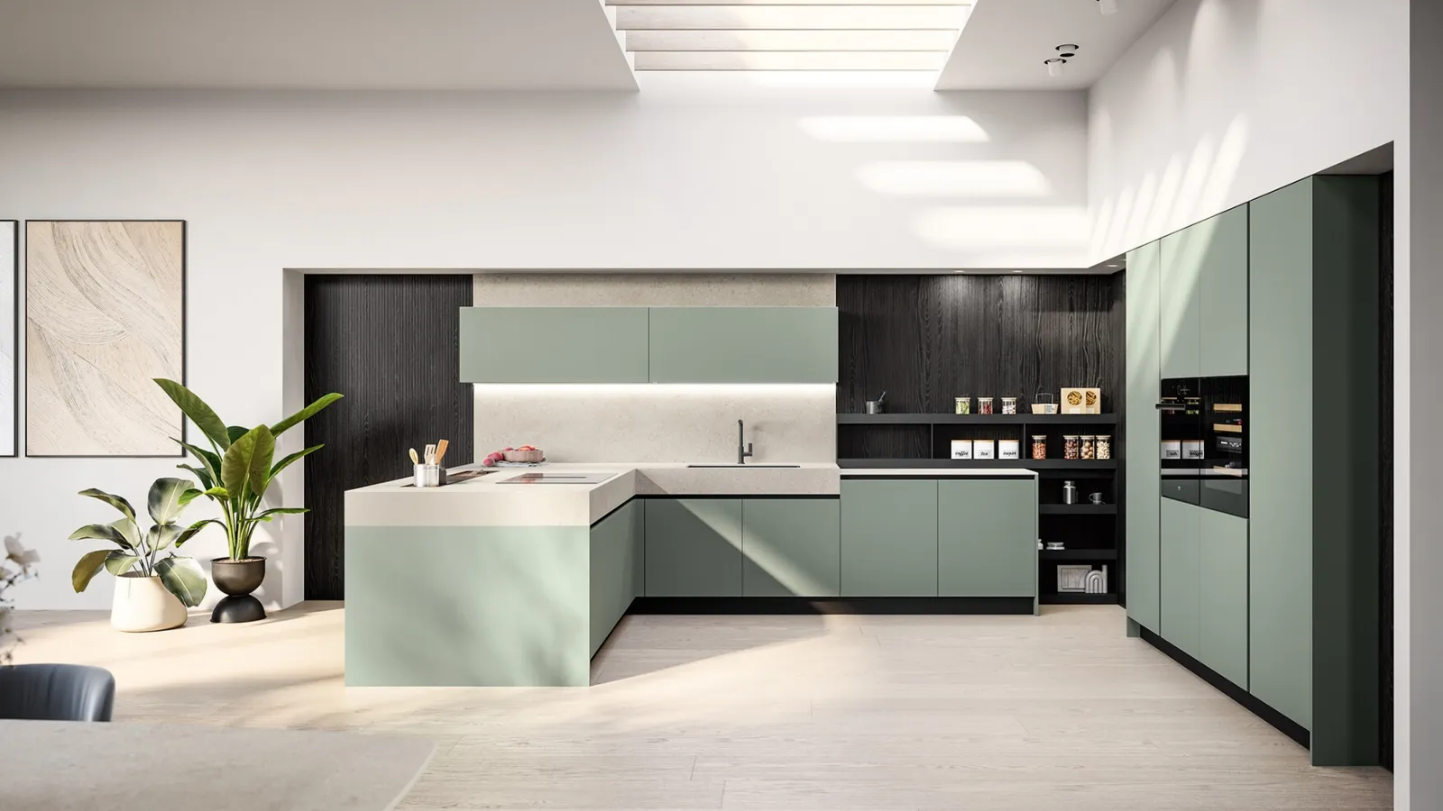 Modern Kitchen with Cloe 05 peninsula by Arredo3