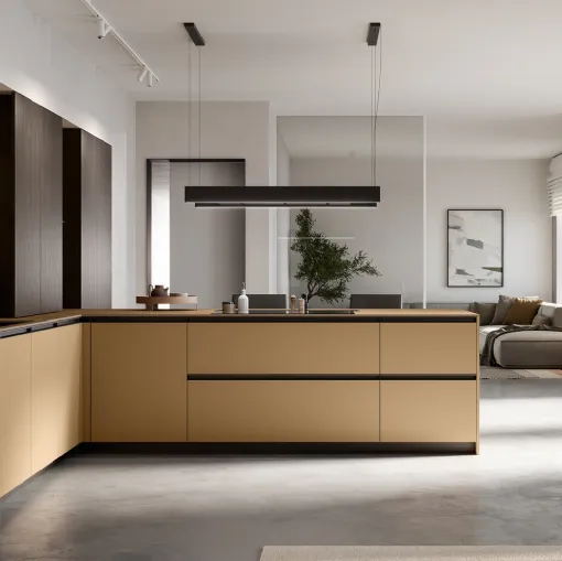 Modern kitchen with Kalì 10 peninsula by Arredo3.