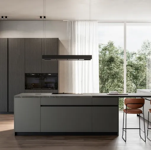 Modern Kitchen with Time 03 Peninsula by Arredo3