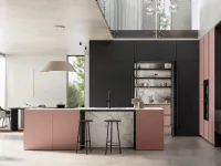 Modern kitchen with Time 06 island in matte lacquer and Arredo3 wood