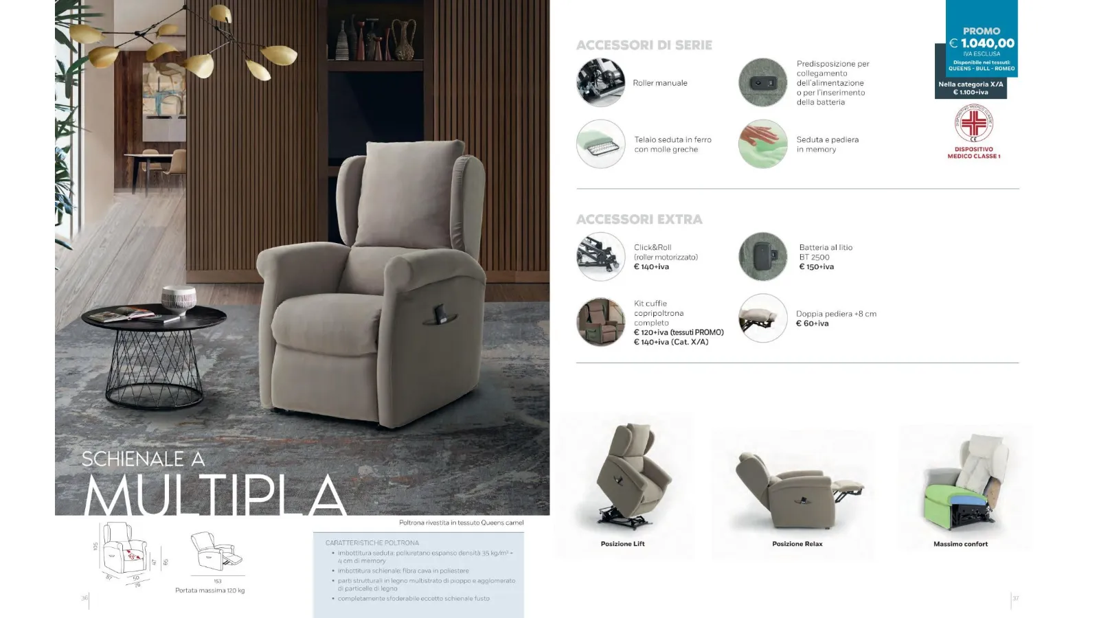 Relax Armchairs with Lift Mechanism