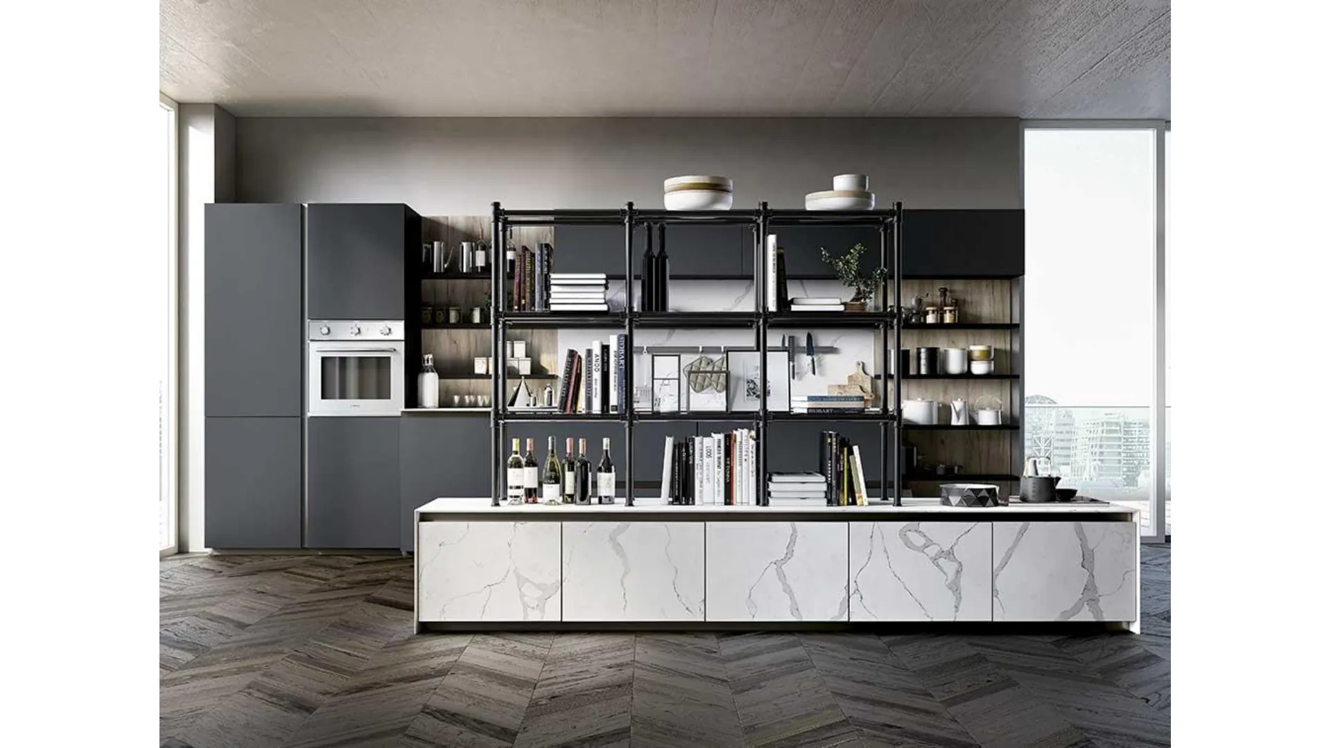 Spagnol top kitchens in Calacatta HPL