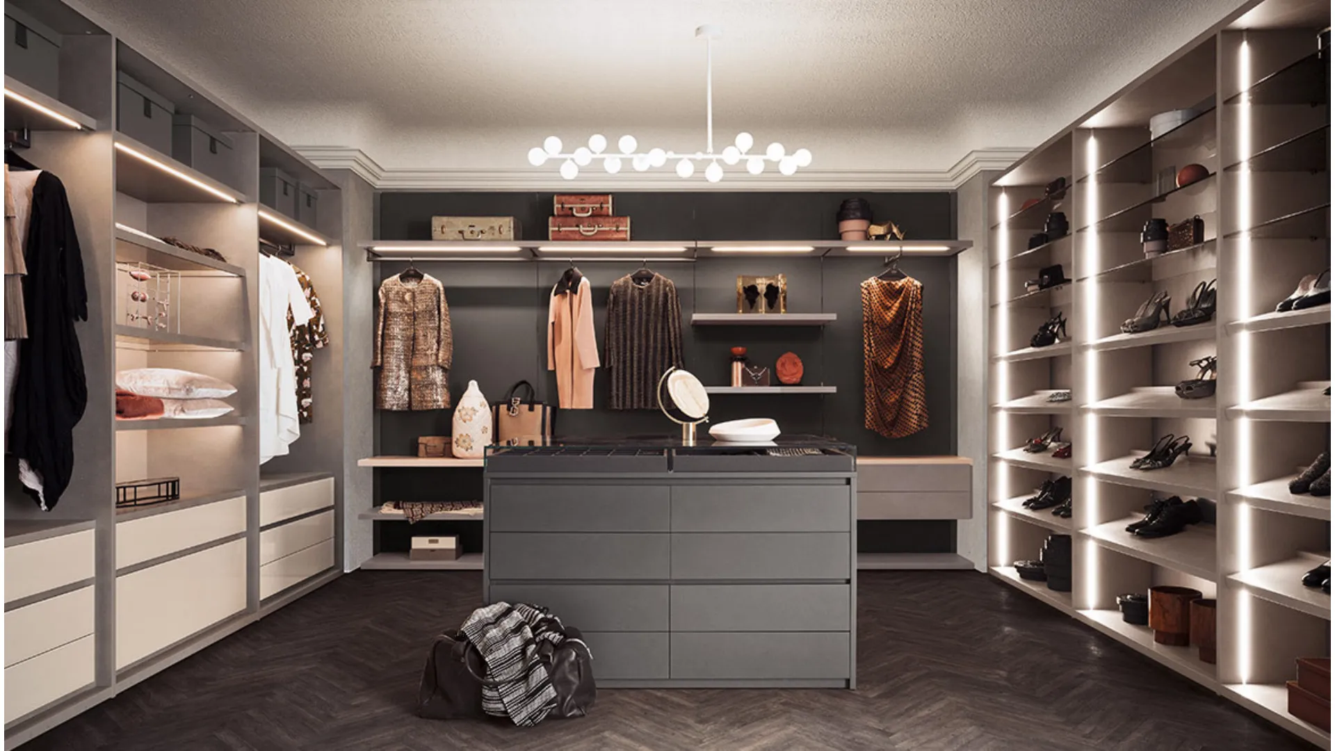 walk-in closet pianca lighting