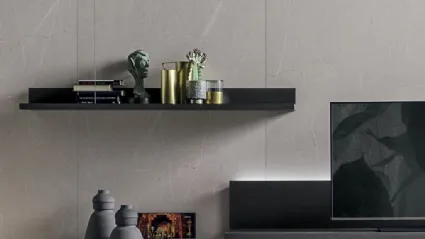 Elle & Filo shelves in carbon oak material by Tomasella.