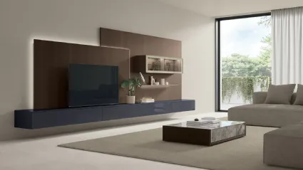 Kenzo coffee table in glass decor and oak material by Tomasella.