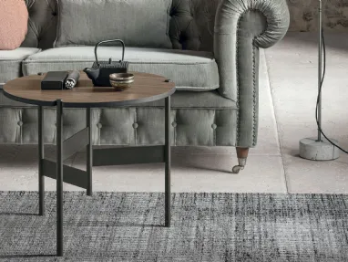 Coffee table with Moon amber walnut CDF top by Tomasella.