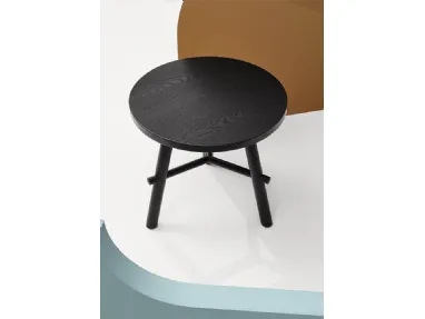 Record Contract coffee table with top in Black Oak and steel base by Infiniti.