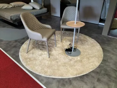 Round long pile rug