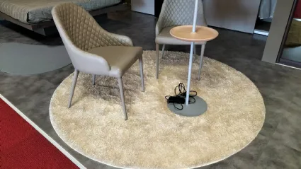 Round long pile rug