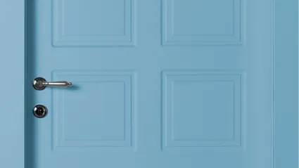 Ri Tratto swing interior door in Azzurro lacquered by Effebiquattro