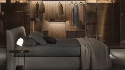 Aria Bronzo internal door in glass and aluminum by Effebiquattro