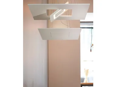 Biquadro aluminum suspension lamp by Cattaneo