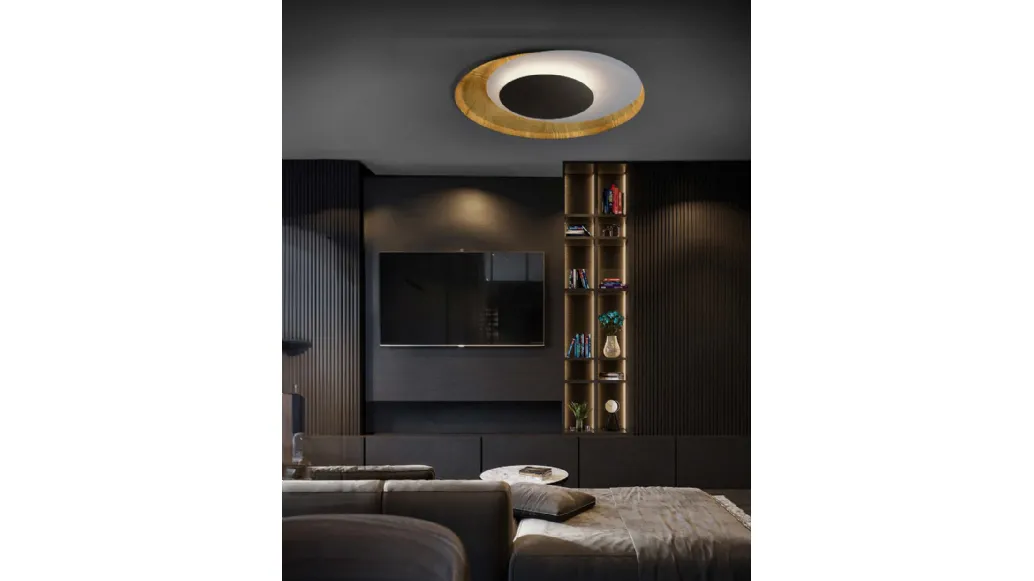 Cleo curved metal ceiling lamp by Cattaneo.