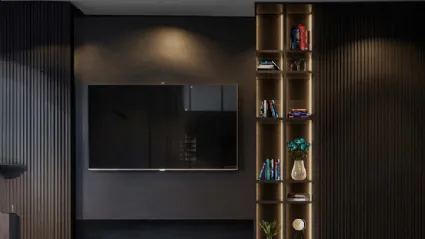 Cleo curved metal ceiling lamp by Cattaneo.