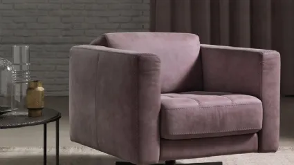 Alfa leather armchair by Franco Ferri