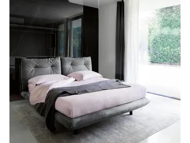 Bed in eco-friendly nabuk fabric by Noctis