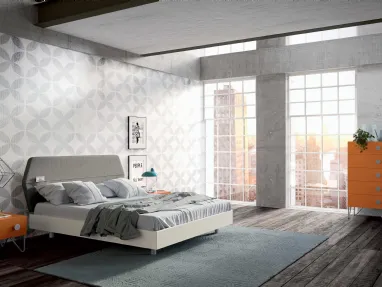 Bed with Ego headboard by Spagnol Mobili