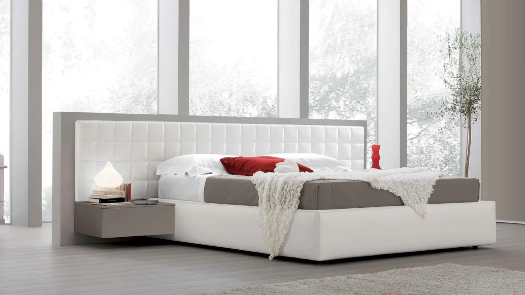 Bed with Maya Boiserie headboard by Spagnol Mobili