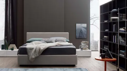 Textile bed by Spagnol Mobili called New Life.