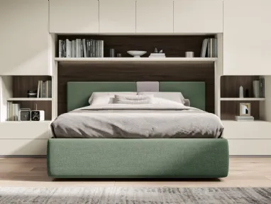 Double bed in fabric Pentagram by Spagnol Mobili