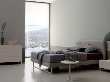 Bed in Nabuk Roger by Spagnol Mobili