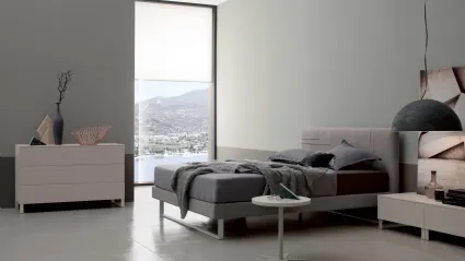 Bed in Nabuk Roger by Spagnol Mobili