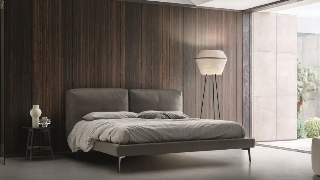 King-size leather bed Sound by Ditre Italia