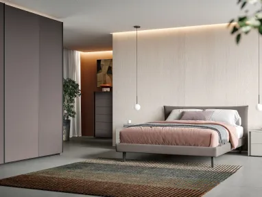 Double bed with Step headboard by Spagnol Mobili.