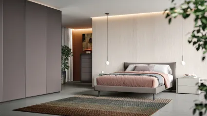 Double bed with Step headboard by Spagnol Mobili.