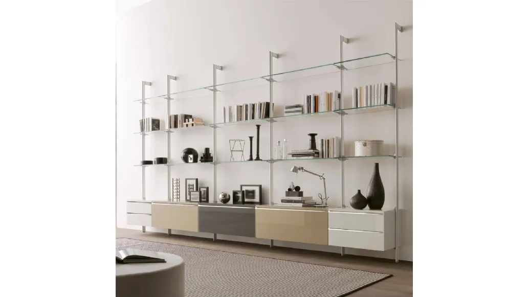 Clark metal and glass bookcase by Ponti Terenghi