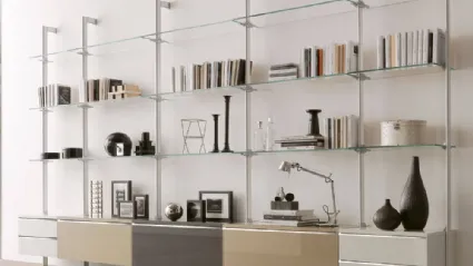 Clark metal and glass bookcase by Ponti Terenghi