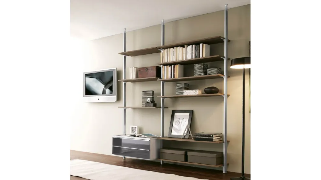 Cortina metal and melamine bookcase by Ponti Terenghi.